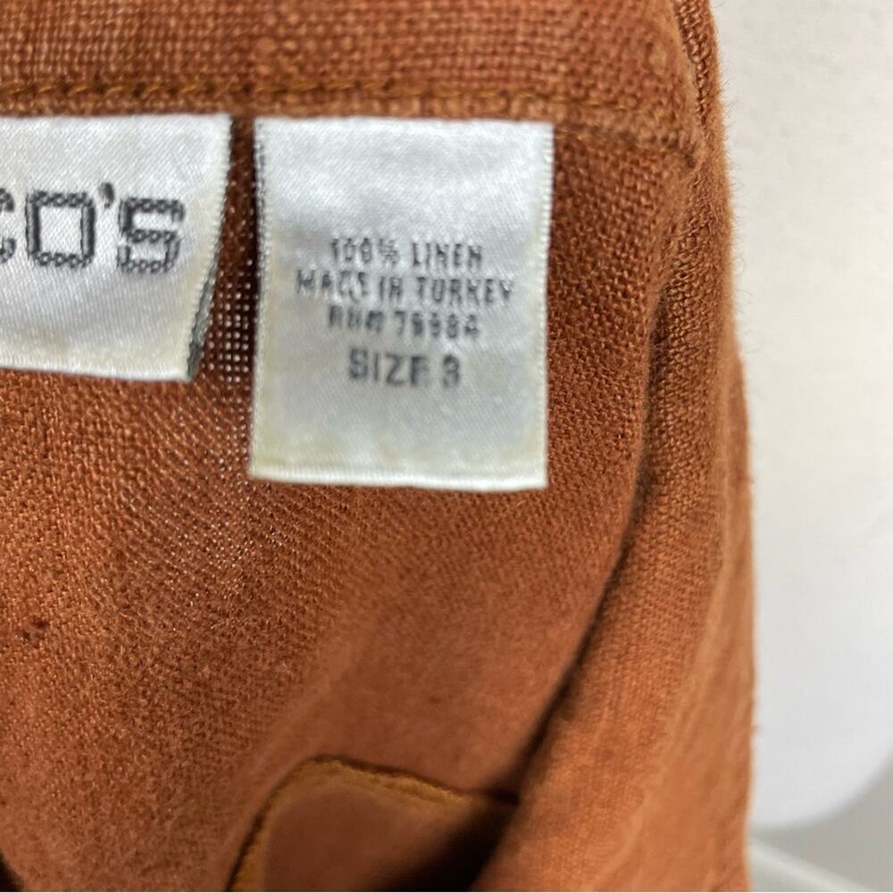 Chico's Brown Linen Button Jacket 3 - image 8